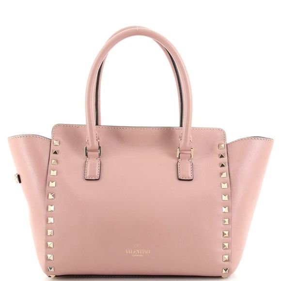 Valentino Garavani Rockstud Tote Rigid Leather Small Neutral - Picture 4 of 9